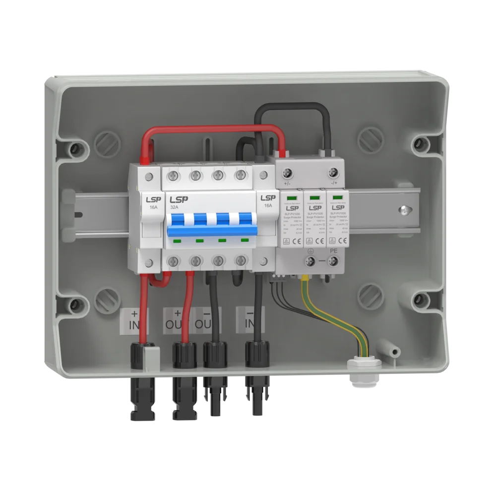 1000V DC Solar PV Combiner Box with surge protection - 1 String Input 1 String Output img2