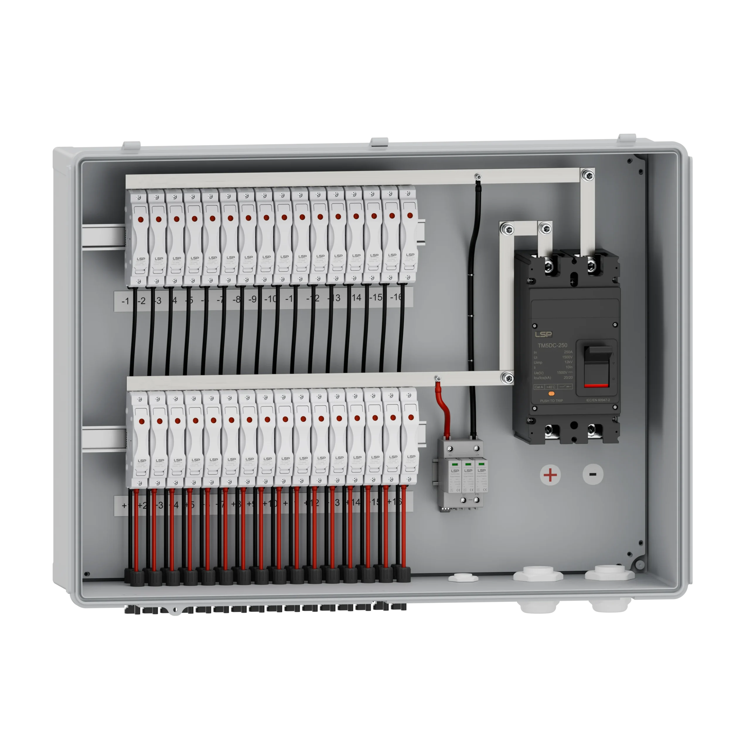 しまページ 配電ボックス 太陽光発電 DC コンバイナーボックス 雷保護付き 2 入力