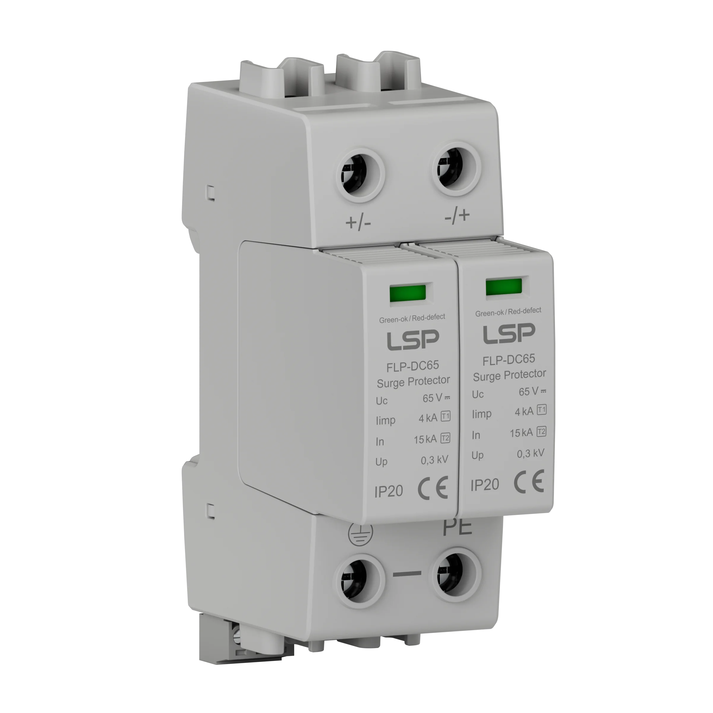 Type 1+2 48V 65V DC Surge Protective Device SPD FLP-DC65-2S