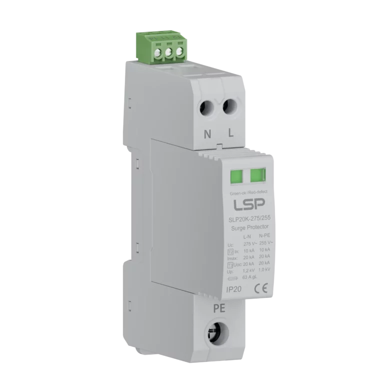 Dispozitiv compact de protecție &icirc;mpotriva supratensiunii de tip 2+3 CA SPD SLP20K-275-1S+1