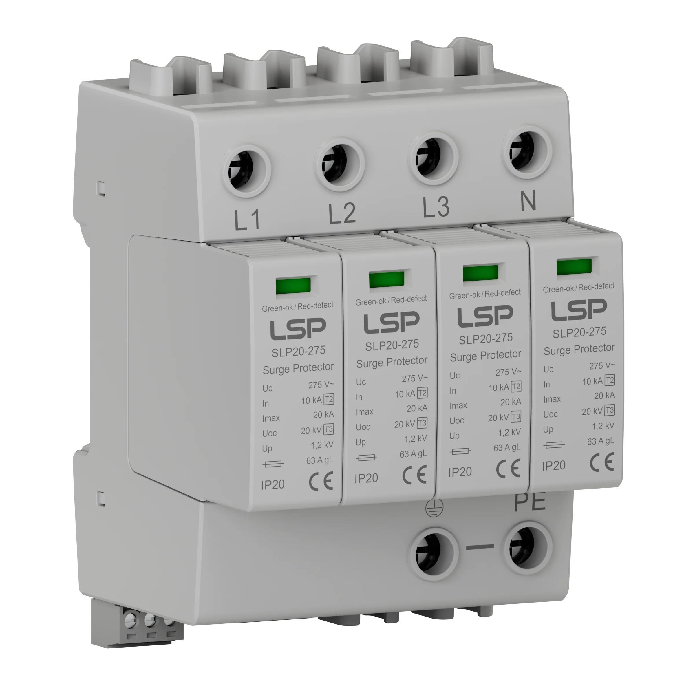 Type 2+3 AC Surge Protective Device SPD SLP20-275-4S