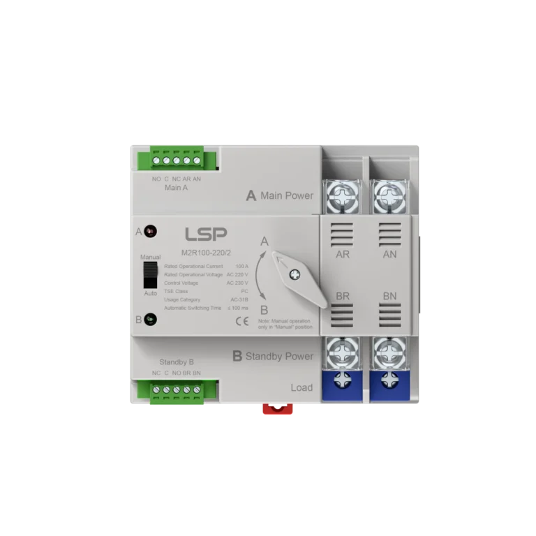 C&ocirc;ng tắc chuyển đổi tự động một pha 2 cực 100 A ATS M2R100-220-2 img2