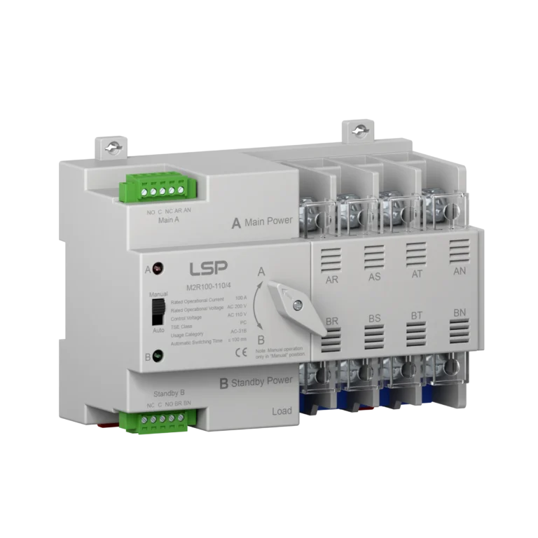 4-biegunowy 3-fazowy automatyczny przełącznik transferowy ATS M2R100-110-4 o natężeniu 100 A