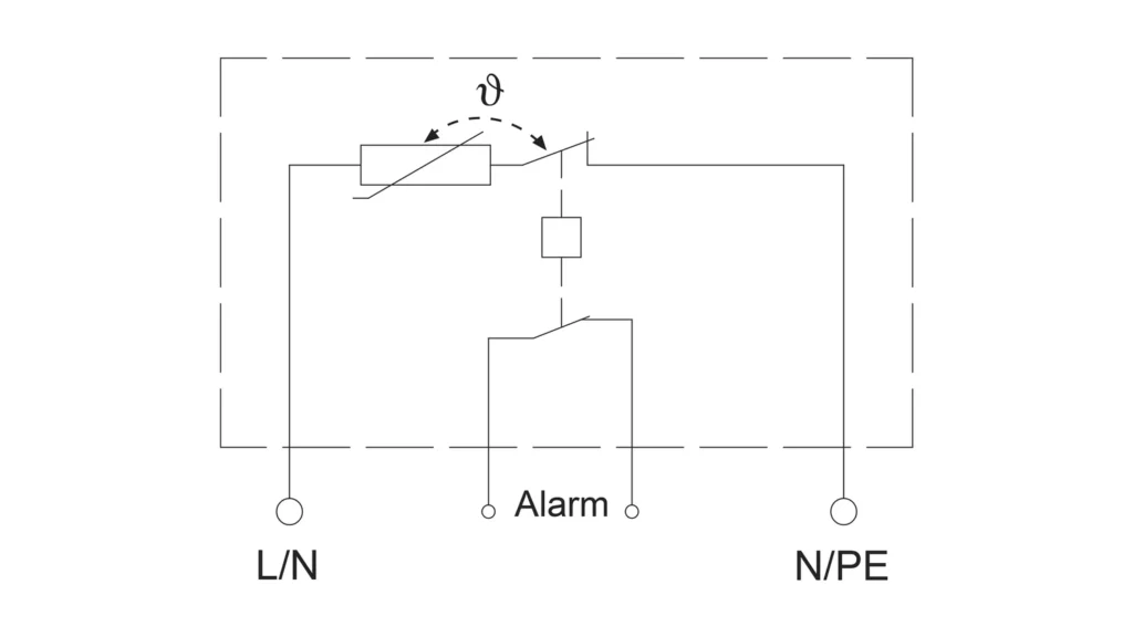 Basic Circuit Diagram - PCB Mounting Surge Protector Device SPD SLP20P-xxx series
