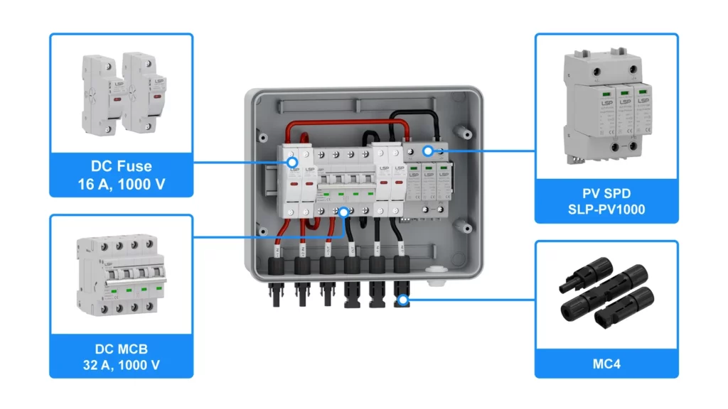 DC PV Solar Combiner Box Components 1
