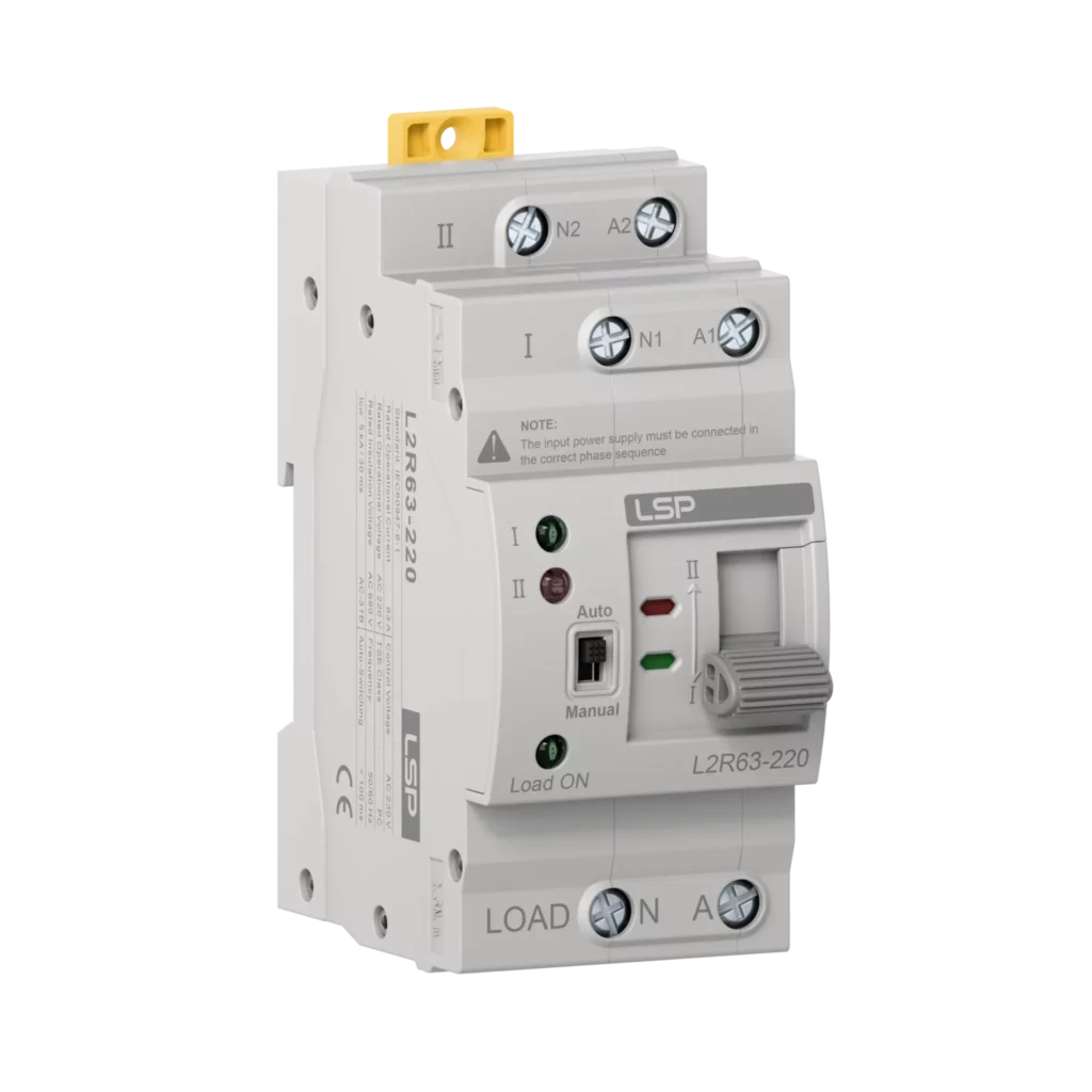 63 Amp Single Phase Automatic Transfer Switch ATS L2R63-220-2P