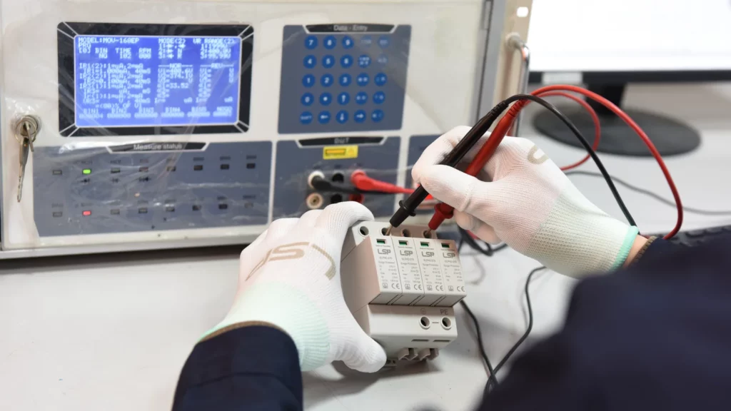 Metal Oxide Varistor MOV for Surge Protection Device SPD Production process OQC inspection with TTK MOV 168EP tester