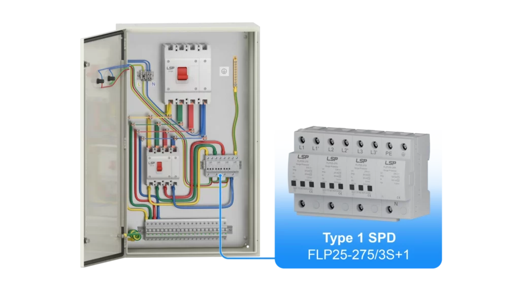 Type 1 Surge Protective Device SPD FLP25-275-31 for Electrical AC Distribution Board Panel Box Switchboard Cabinet Enclosure