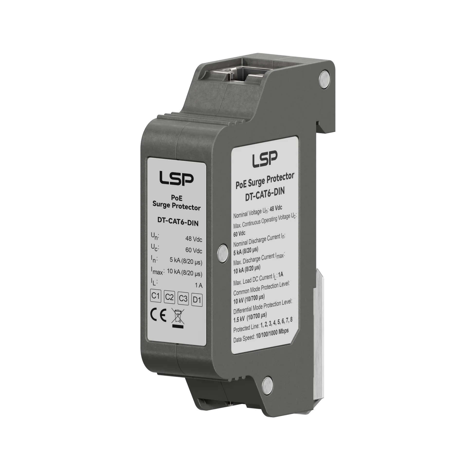 Power over Ethernet PoE Surge Protector SPD DT-CAT6-DIN img9