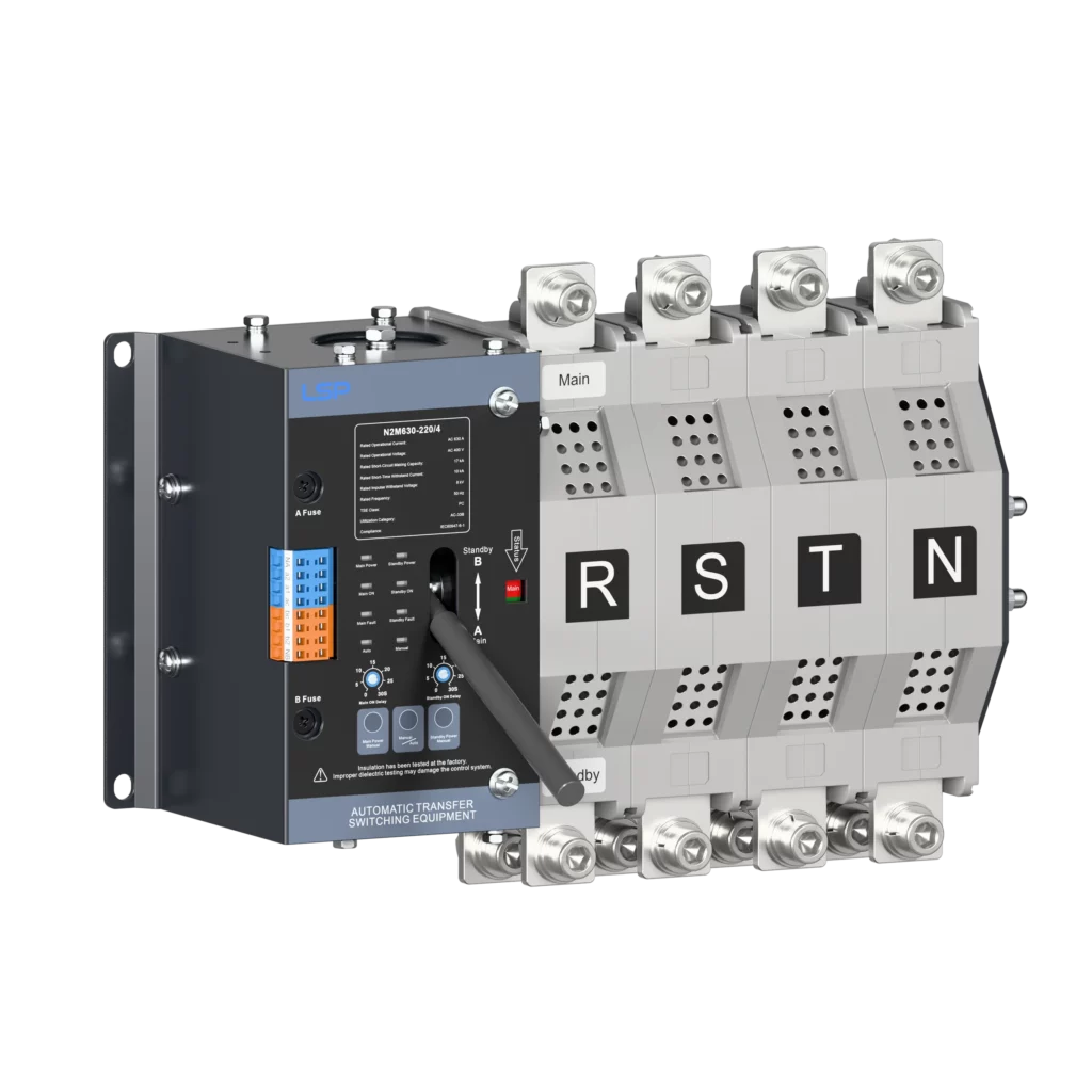 Interruptor de transferencia automática para generador trifásico de 630 amperios ATS N2M630-220-4