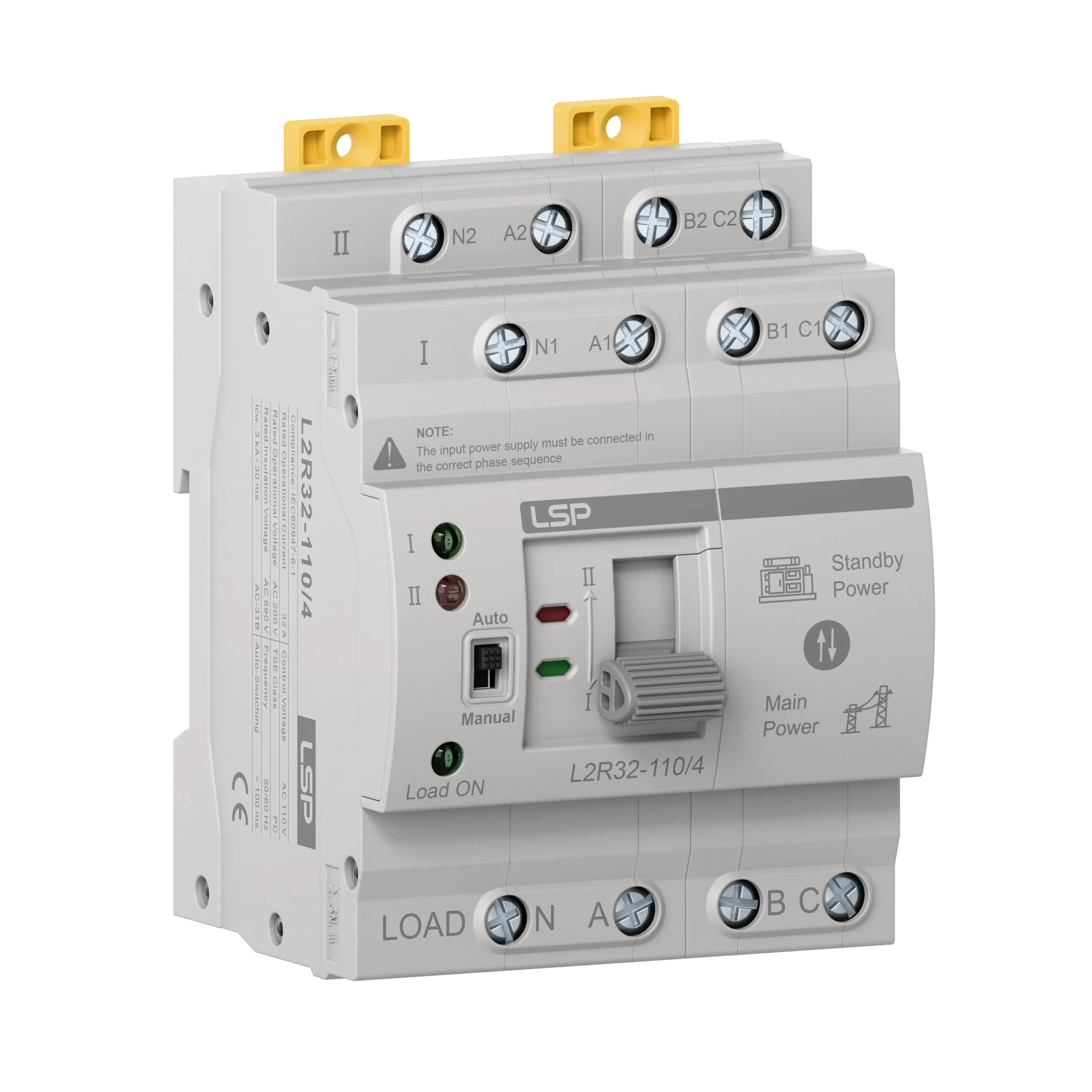 4 pole 32 Amp 3 Phase Automatic Transfer Switch ATS L2R32-110-4