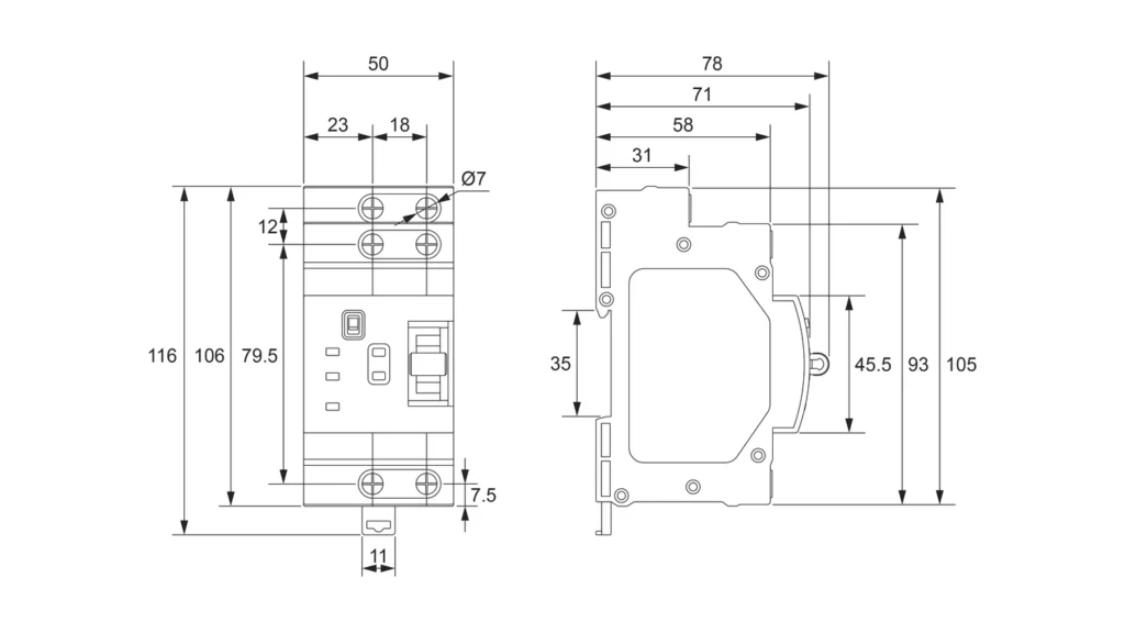Dimensions - Automatic Transfer Switch Equipment L2S 2P