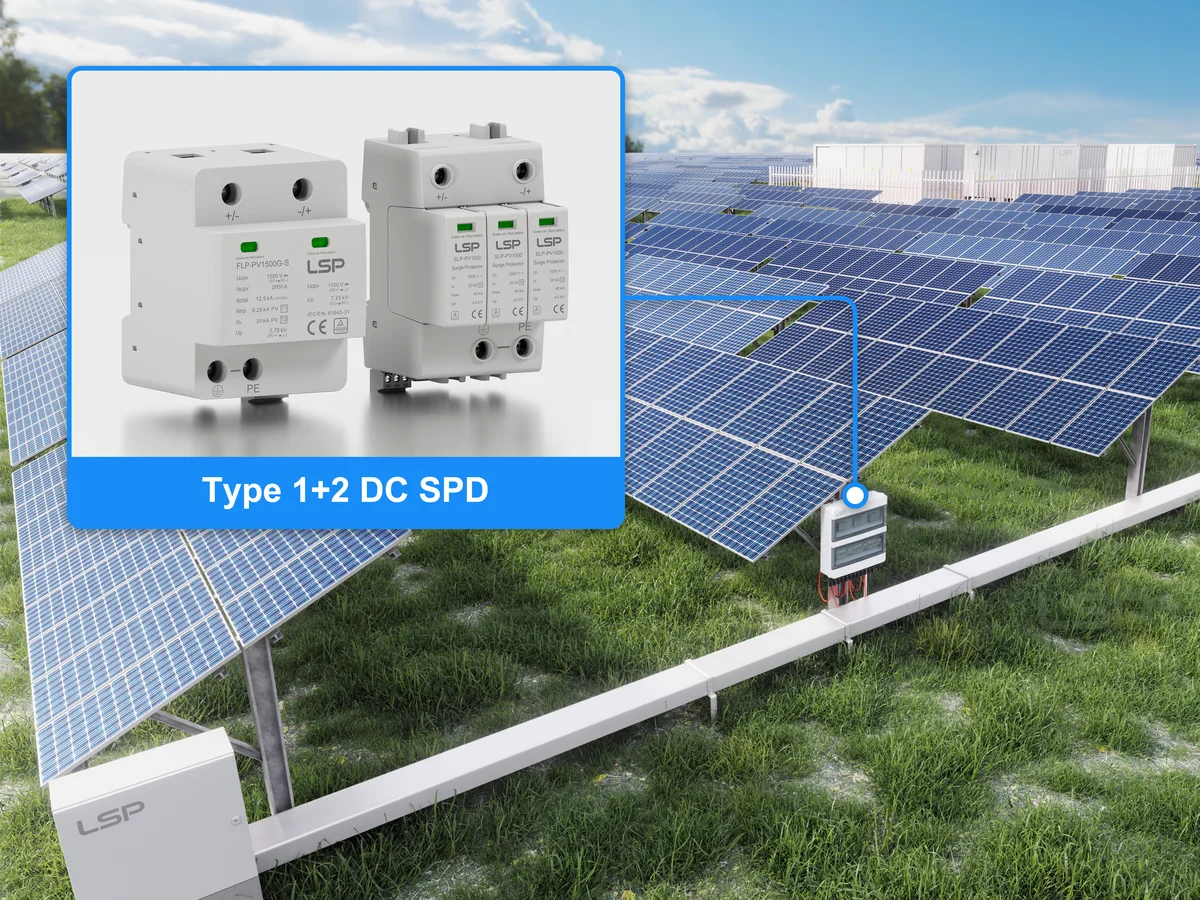 Тип 1+2 DC Solar PV Surge Protector SPD PV DC-Side Surge Protection