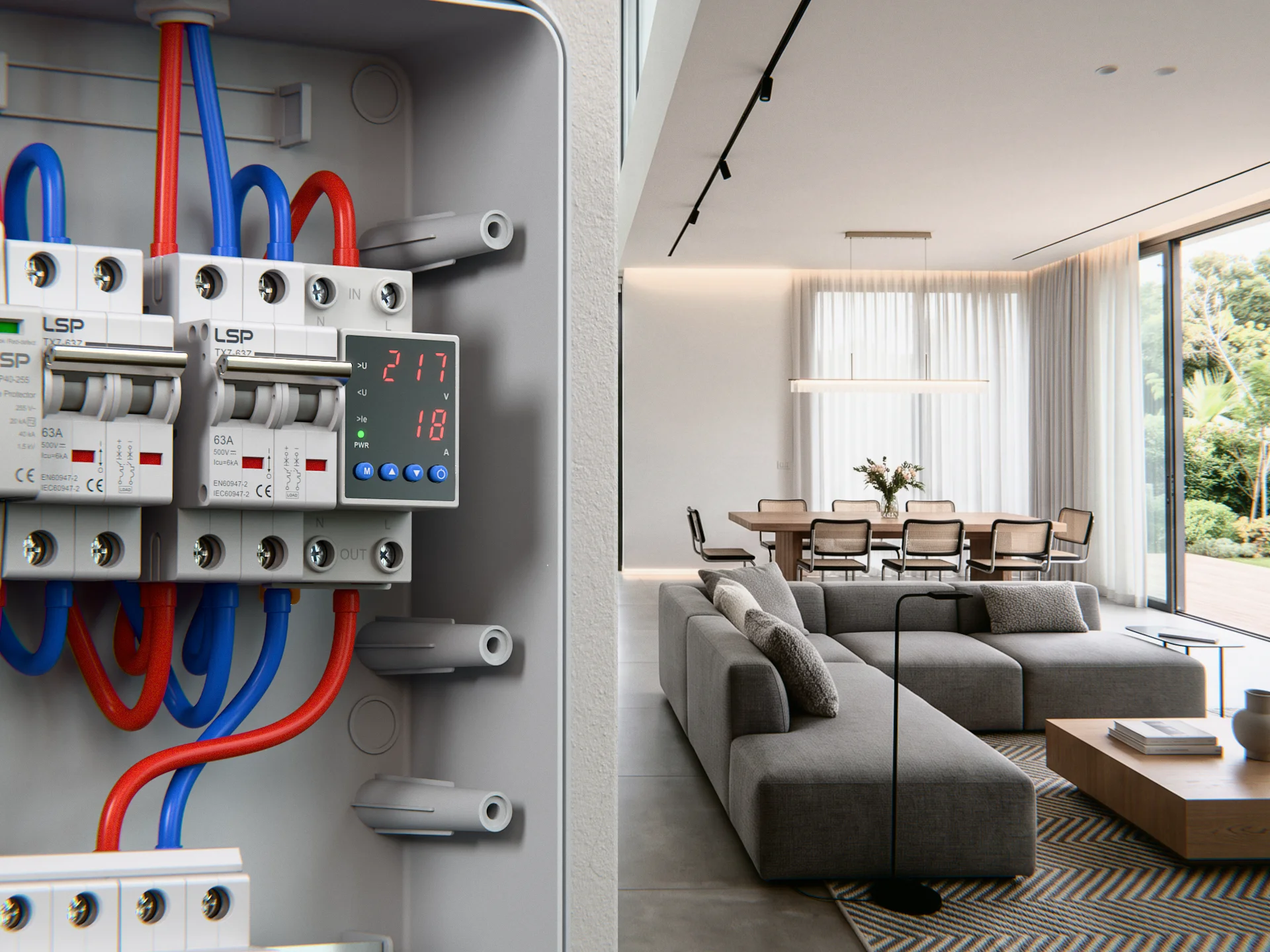 Adjustable Voltage and Current Protector LVP63-N1-1P+N Application diagram