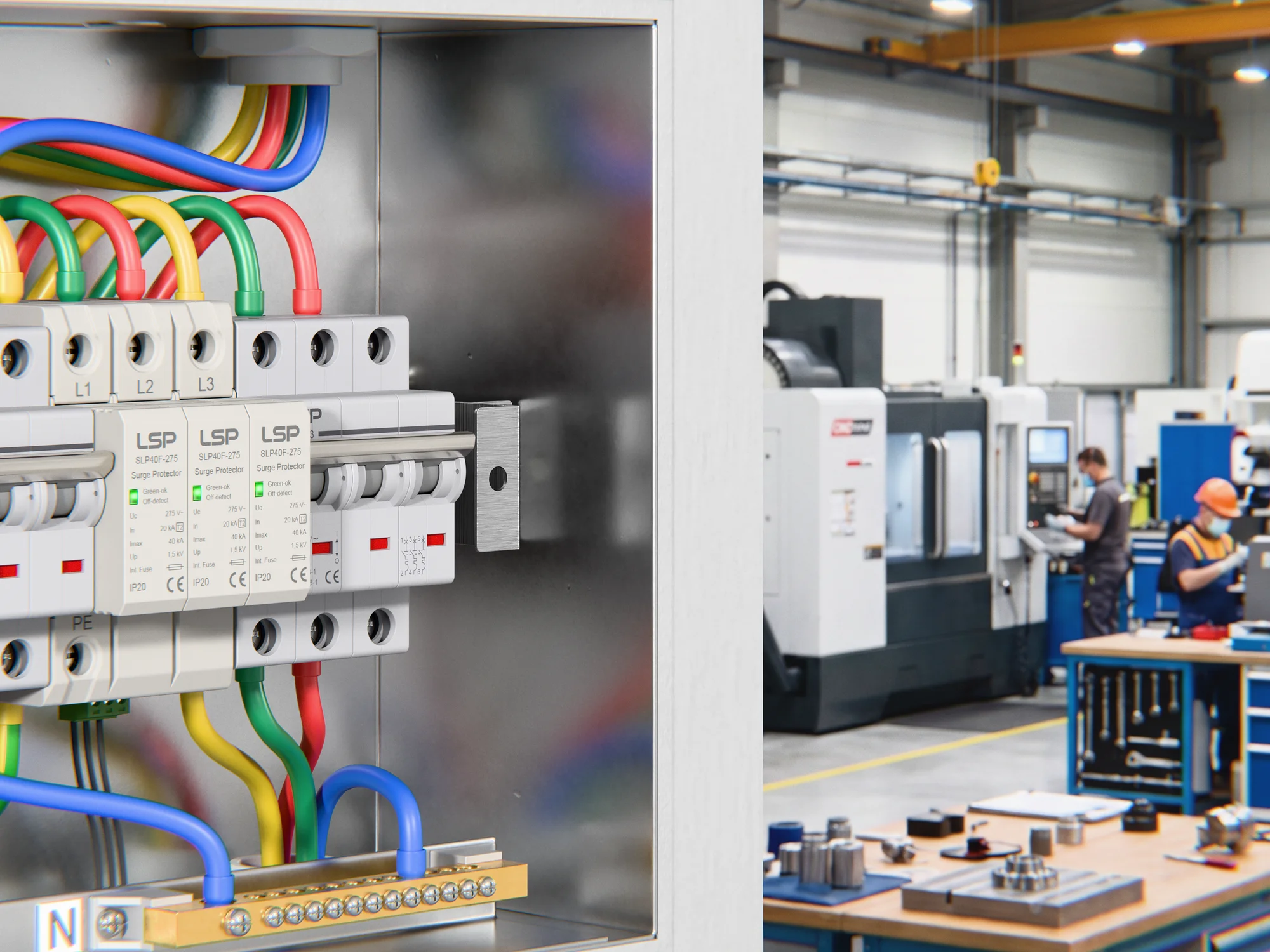 Type 2 Surge Protection Device SPD With Integrated Fuse SLP40F-275 3S Application