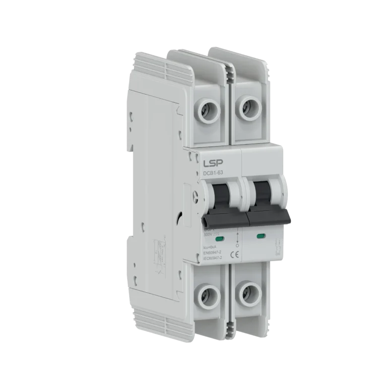 &Icirc;ntrerupător de circuit miniatural de curent continuu 63A MCB DCB1-63-2